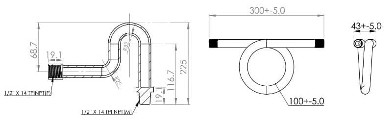 Coil Syphon, Coil Syphon Dimension Coil Syphon