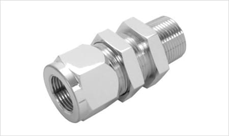 Hydraulic Compression Equal Bulkhead Elbow Tube Connector 10mm 10L DIN2353 